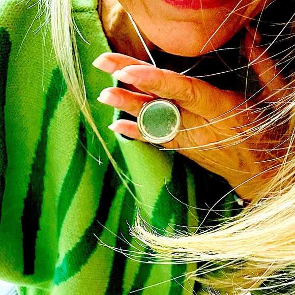 Eternal Moss Locket Pendant Necklace- Forest Green - Picture 10 of 10